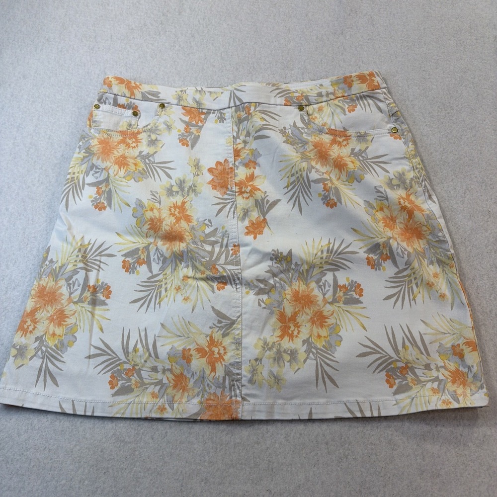 Hearts Of Palm Women Skort Sz 10 Orange Gray Tropical Golf Tennis Pickleball